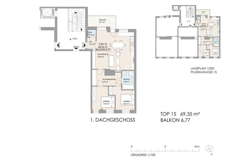 Wohnung zum Kauf 599.000 € 3 Zimmer 69,4 m² 4. Geschoss Wien,Margareten 1050