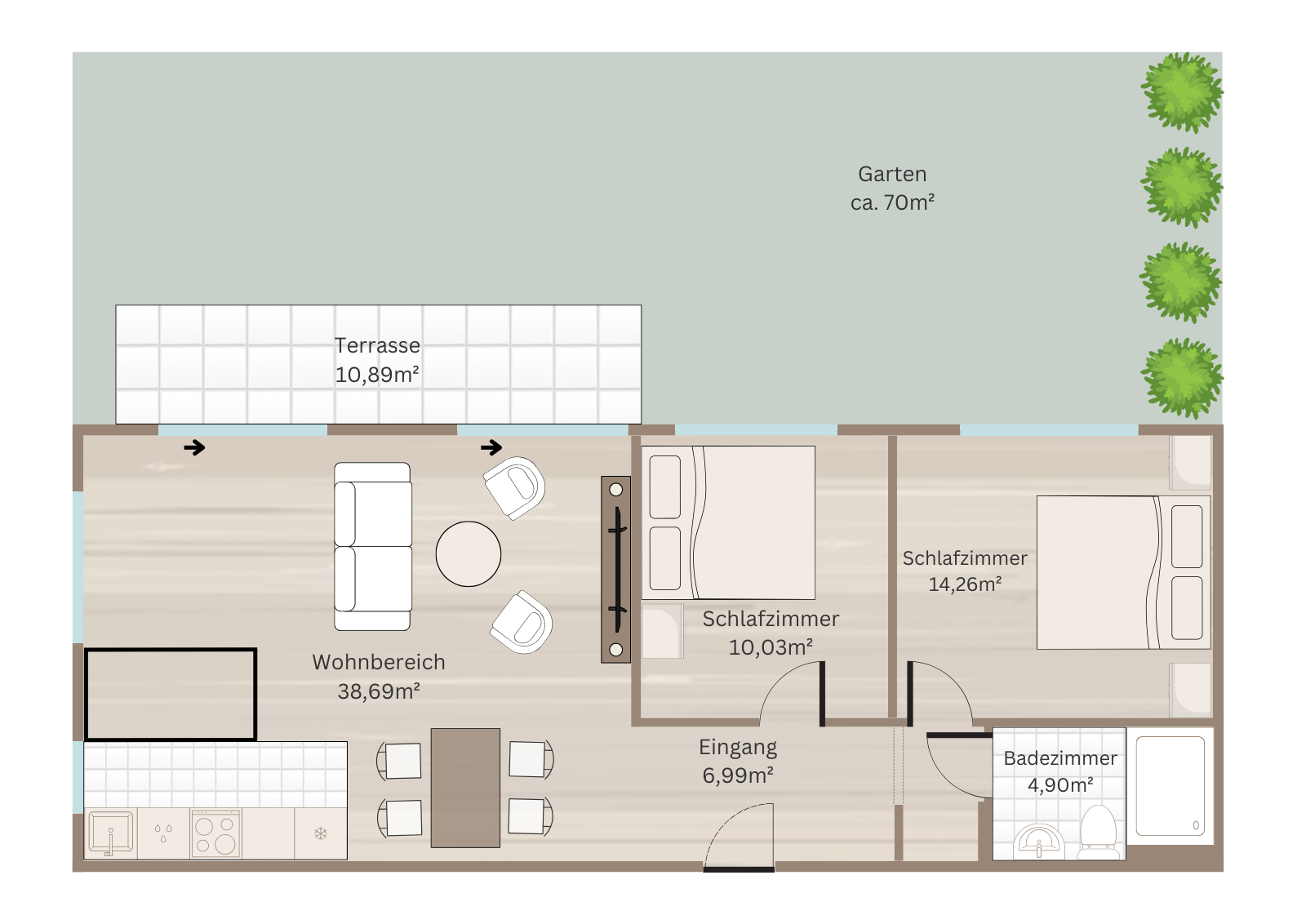 Wohnung zum Kauf 575.000 € 3 Zimmer 78,7 m²<br/>Wohnfläche EG<br/>Geschoss Dorfen Dorfen 84405