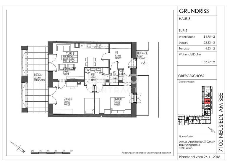 Wohnung zur Miete 884 € 85 m² 1. Geschoss frei ab sofort Neusiedl am See 7100