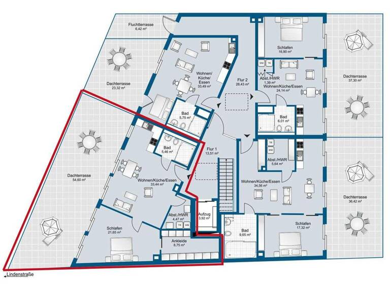 Wohnung zum Kauf provisionsfrei 516.500 € 2,5 Zimmer 101,2 m² 2. Geschoss Darme Lingen 49808