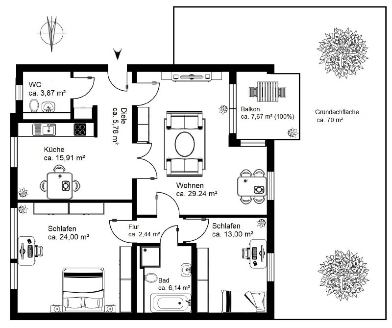 Wohnung zum Kauf 472.000 € 3 Zimmer 104,9 m²<br/>Wohnfläche Stadtmitte Rostock 18055