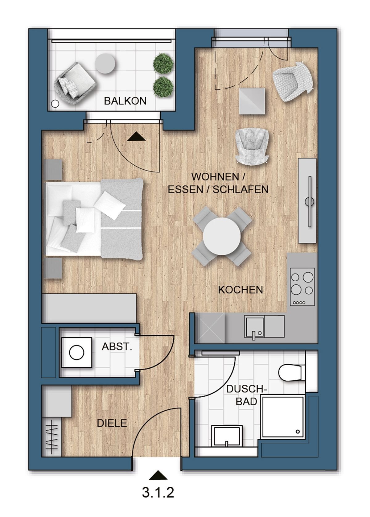 Wohnung zum Kauf provisionsfrei 259.900 € 1 Zimmer 39,9 m²<br/>Wohnfläche Am Sportfeld 1 Bad Vilbel Bad Vilbel 61118