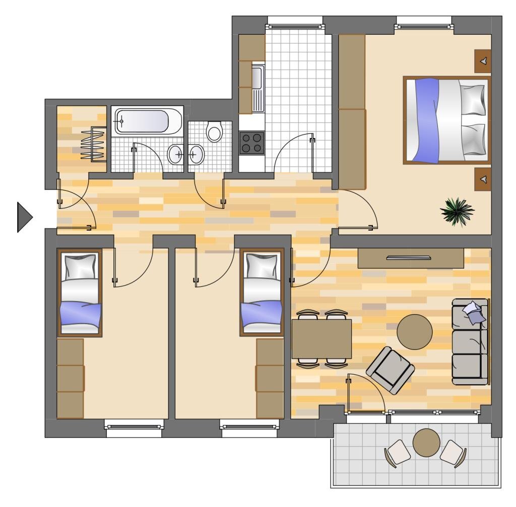 Wohnung zur Miete 569 € 4 Zimmer 75 m²<br/>Wohnfläche 4.<br/>Geschoss Stormstraße 23 Geisweid - Ruhrst / Hoher Rain Siegen 57078