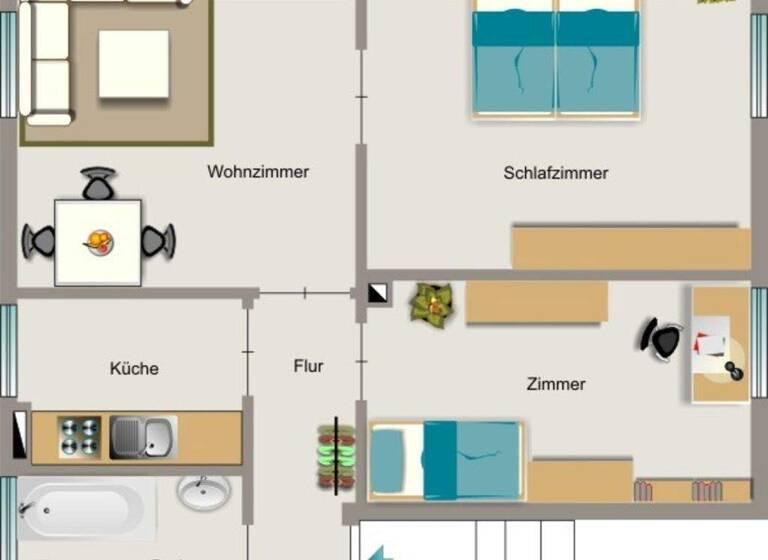 Wohnung zur Miete 378 € 3,5 Zimmer 50,4 m² 1. Geschoss Hourtenhofstraße 24 Repelen Moers 47445