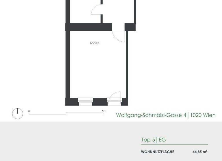 Wohnung zum Kauf 157.000 € 2 Zimmer 44,9 m² EG Wolfgang-Schmälzl-Gasse 4 Wien 1020