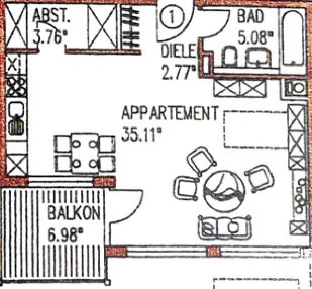 Wohnung zum Kauf 125.000 € 1 Zimmer 43 m²<br/>Wohnfläche Zienken Neuenburg am Rhein / Zienken 79395