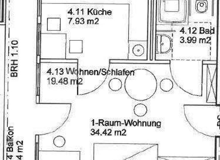 Studio zur Miete 285 € 1 Zimmer 34,7 m² 4. Geschoss frei ab sofort Niemeyerstraße 22 Innenstadt Halle (Saale) 06110