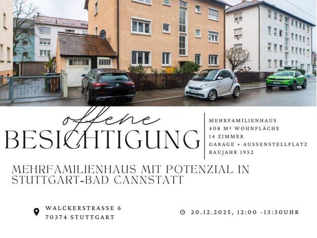 Mehrfamilienhaus zum Kauf 1.200.000 € 15 Zimmer 408 m² 403 m² Grundstück Bad Cannstatt Stuttgart 70374
