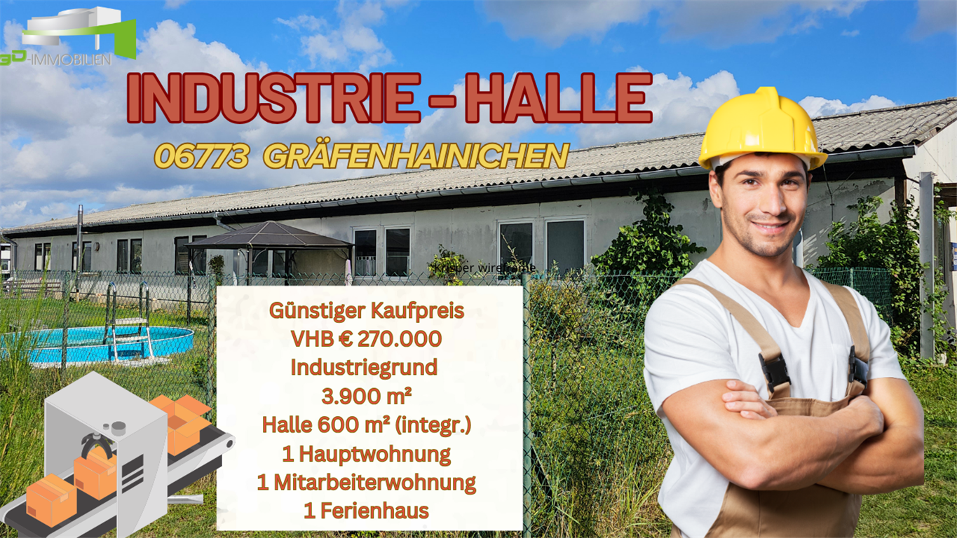 Produktionshalle zum Kauf 270.000 € 600 m²<br/>Lagerfläche Gräfenhainichen Gräfenhainichen 06773