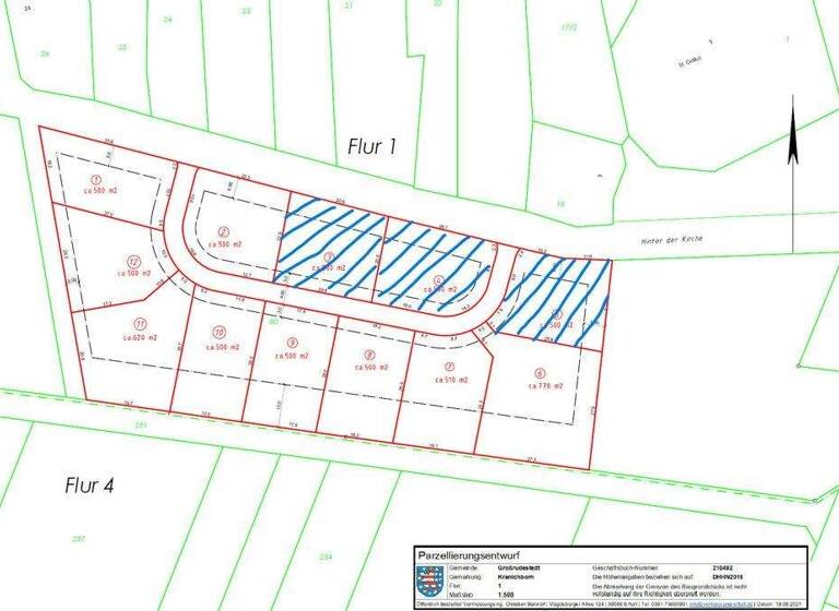 Grundstück zum Kauf provisionsfrei 75.000 € 500 m² Grundstück Kranichborn Großrudestedt / Kranichborn 99195