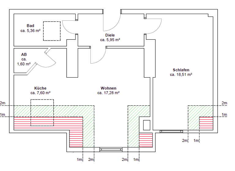 Wohnung zum Kauf 199.500 € 2 Zimmer 56,3 m² 4. Geschoss frei ab sofort Seeburger Strasse 40 Spandau Berlin 13581