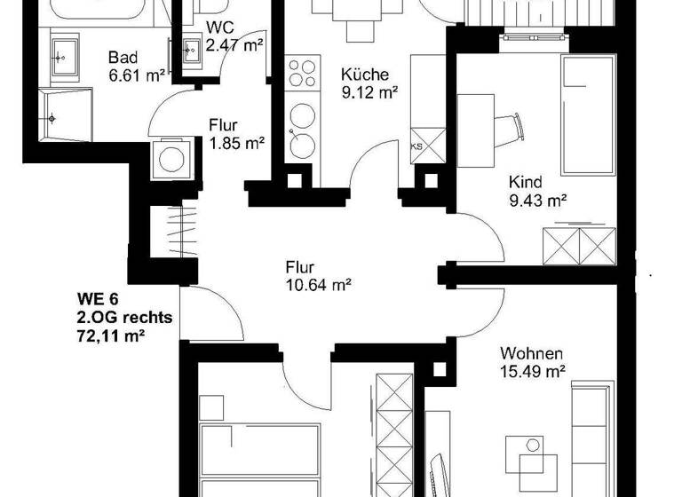 Wohnung zum Kauf 224.000 € 3 Zimmer 72,1 m² 2. Geschoss Virchowstraße 45 Gohlis-Mitte Leipzig 04157