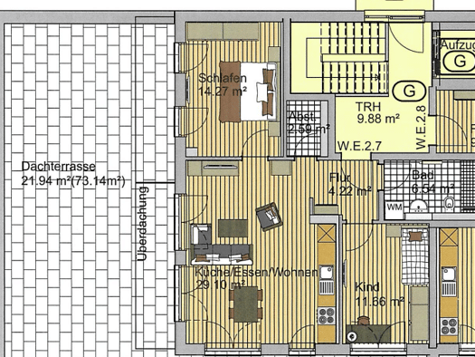 Wohnung zur Miete 1.130 € 3 Zimmer 89,6 m² Geschoss 2/2 frei ab 01.01.2027 Wullenstetten Senden 89250
