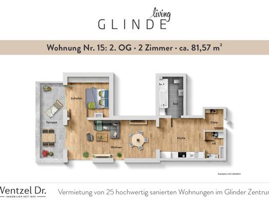 Wohnung zur Miete 1.603 € 2 Zimmer 81,6 m² 2. Geschoss frei ab 01.12.2026 Glinde 21509