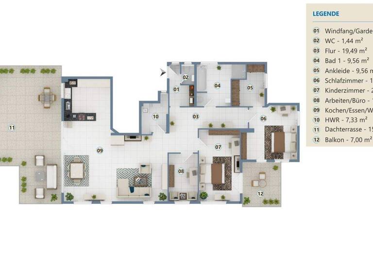 Penthouse zum Kauf 1.150.000 € 5,5 Zimmer 193,5 m² Weingarten 88250