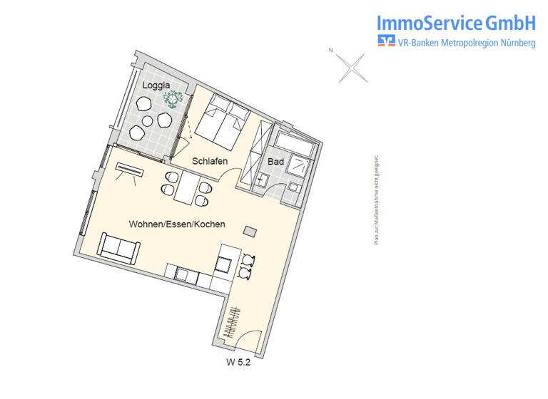 Studio zum Kauf provisionsfrei 442.240 € 2 Zimmer 67,2 m² 5. Geschoss Merianstr. 32 + 32a Schoppershof Nürnberg 90409