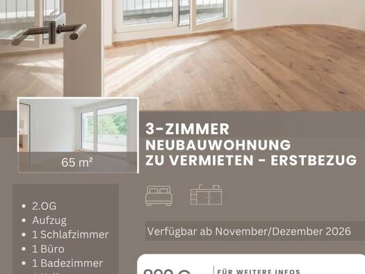 Wohnung zur Miete 890 € 3 Zimmer 65 m² Geschoss 2/2 frei ab 01.12.2026 Treuchtlingen Treuchtlingen 91757