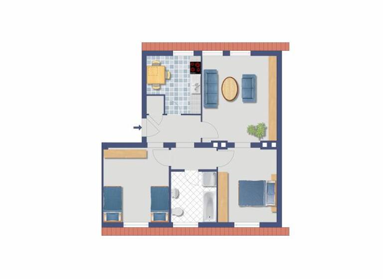 Wohnung zum Kauf provisionsfrei 117.800 € 3 Zimmer 66,2 m² 2. Geschoss Hasendong 3 Hüttenheim Duisburg 47259