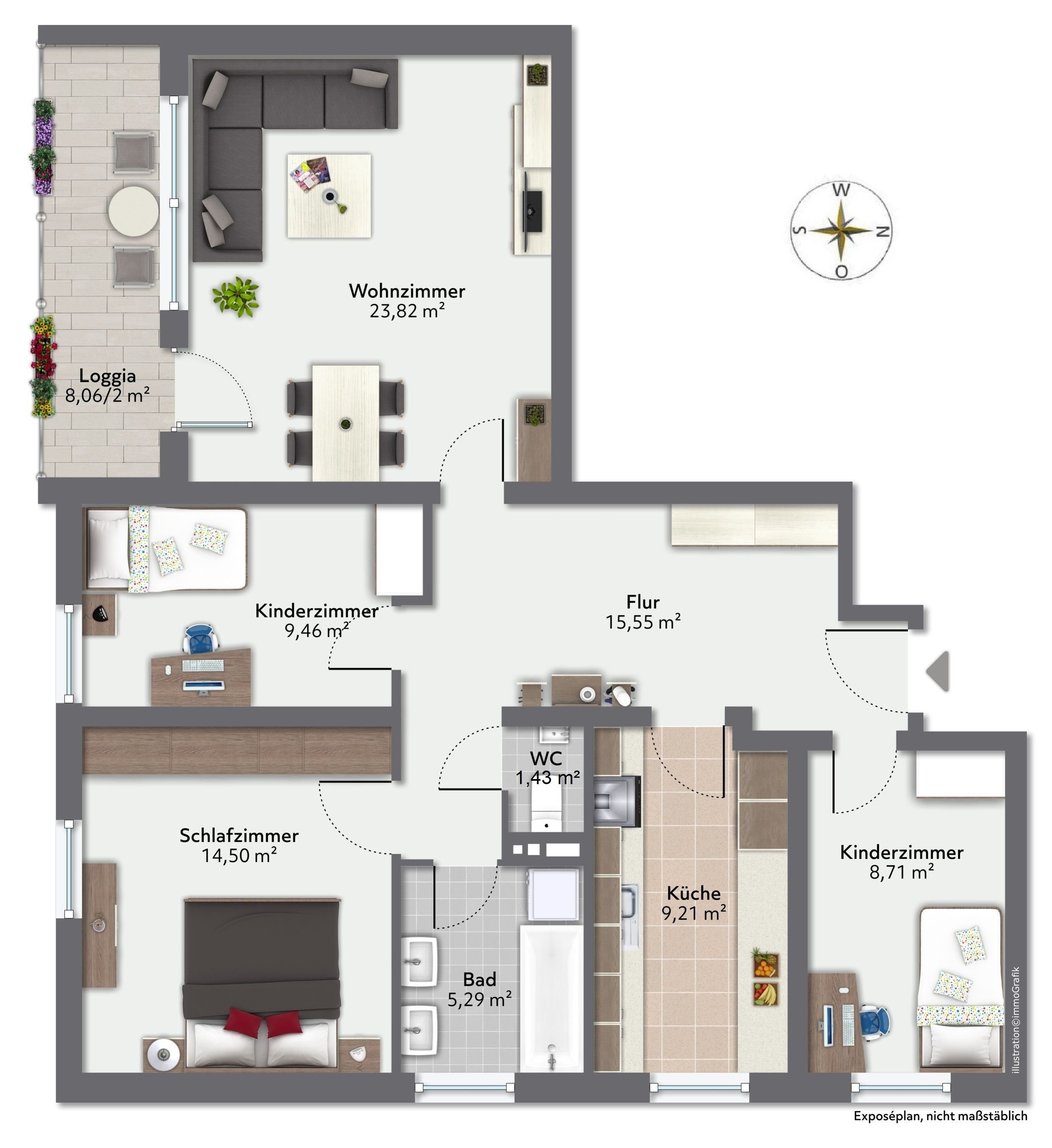 Wohnung zum Kauf 469.000 € 4 Zimmer 92 m²<br/>Wohnfläche 3.<br/>Geschoss Oberschleißheim Oberschleißheim 85764