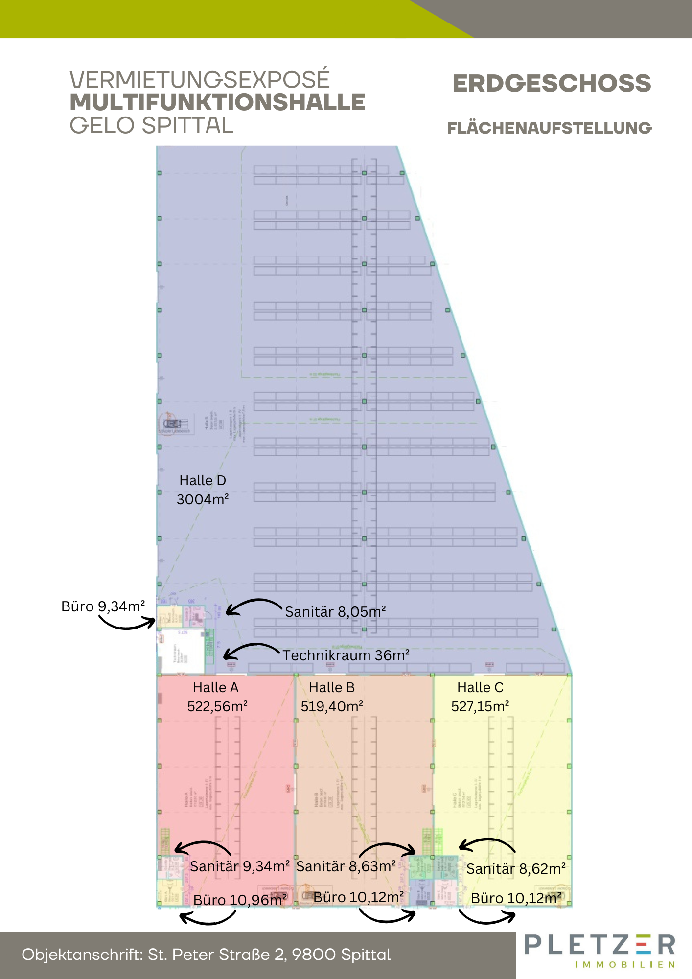 Produktionshalle zur Miete 3.078,1 m²<br/>Lagerfläche Spittal an der Drau 9800