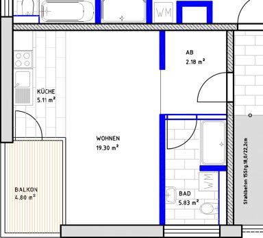 Wohnung zur Miete 290 € 1 Zimmer 35,2 m² Ilmenau Ilmenau 98693