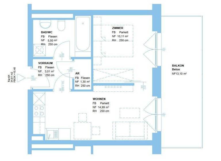 Wohnung zur Miete 452 € 2 Zimmer 34,9 m² 3. Geschoss frei ab 01.03.2026 Puntigam Graz 8055
