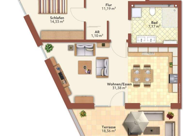 Wohnung zur Miete 895 € 2 Zimmer 72,5 m² 1. Geschoss frei ab sofort Issel Schweich , Mosel 54338