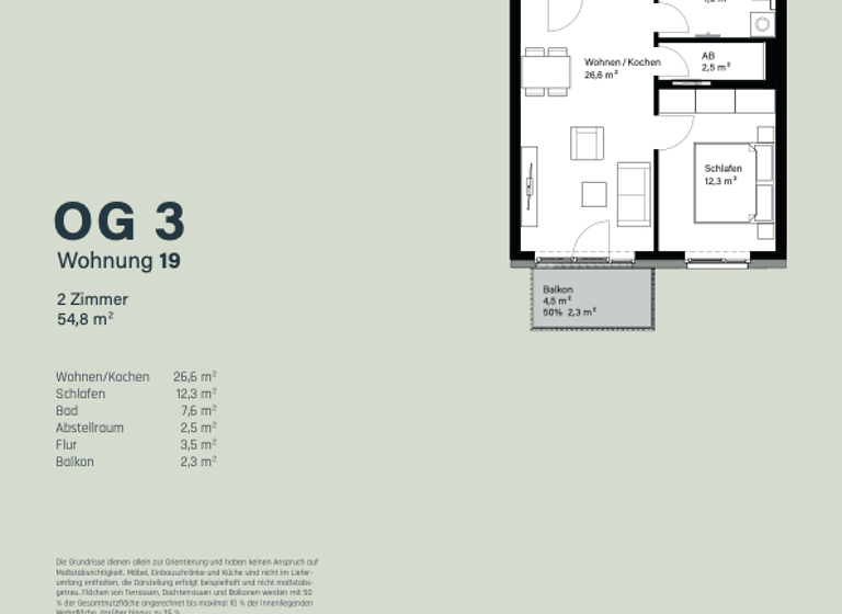 Wohnung zur Miete - Erstbezug 1.430 € 1,5 Zimmer 55 m² Geschoss 3/4 frei ab 01.06.2026 Tiedemannstraße 20 Stellingen Hamburg 22525