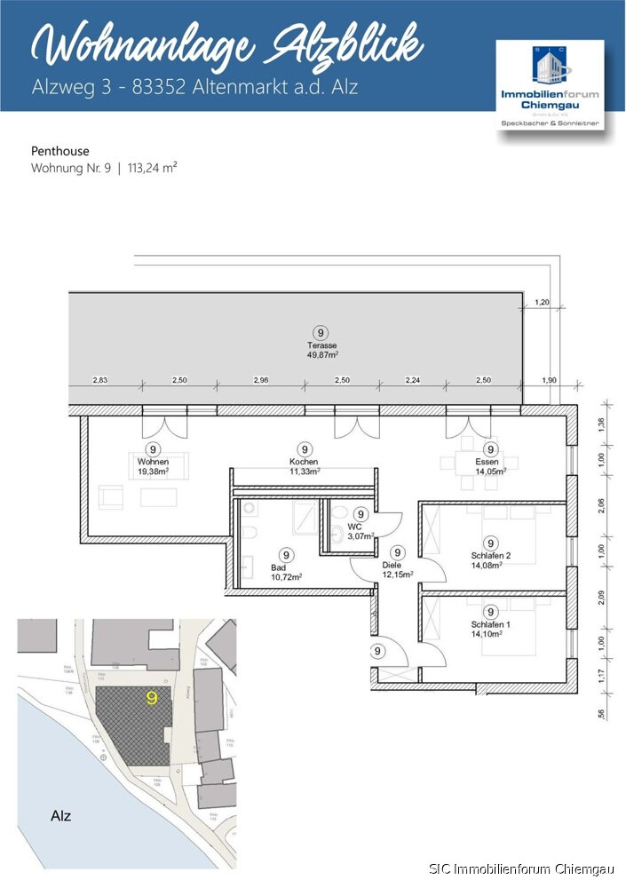 Loft zur Miete 1.490 € 3 Zimmer 113,2 m²<br/>Wohnfläche Altenmarkt Altenmarkt an der Alz 83352