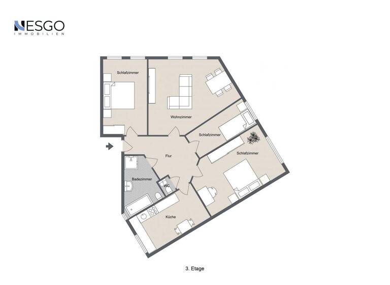 Wohnung zum Kauf 435.000 € 4 Zimmer 100 m² 3. Geschoss Spandau Berlin 13581