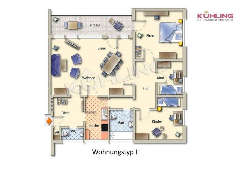 Wohnung zur Miete 960 € 4 Zimmer 108 m² 1. Geschoss frei ab sofort Diepholz 49356