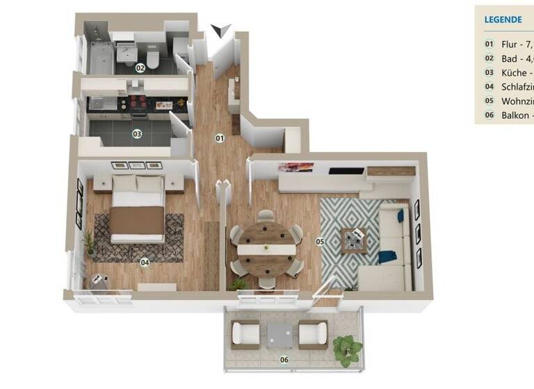 Wohnung zum Kauf provisionsfrei 178.000 € 2 Zimmer 56,7 m² 2. Geschoss Zum Heiderand 26 Weißig Dresden / Weißig 01328