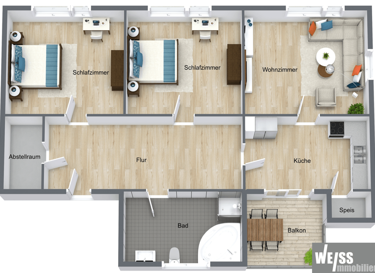 Wohnung zur Miete 990 € 3 Zimmer 90 m² 3. Geschoss frei ab 01.03.2026 Konradstraße 7A Altstadt Würzburg 97072
