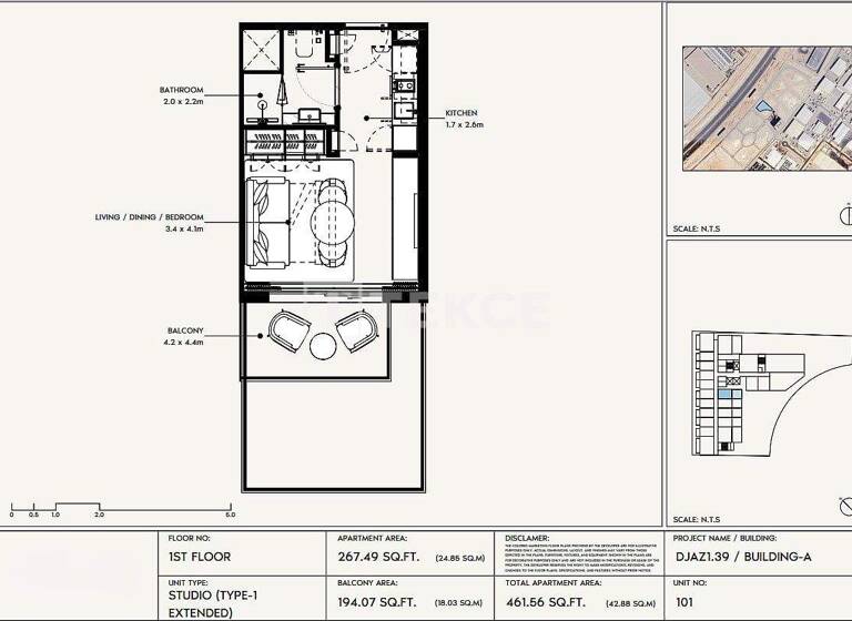 Studio zum Kauf 223.000 € 2 Zimmer 69 m² 3. Geschoss Dubai