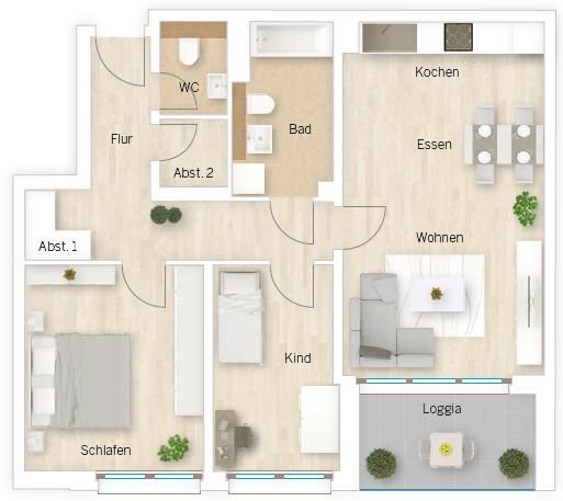 Wohnung zur Miete 1.190 € 3 Zimmer 84,8 m²<br/>Wohnfläche EG<br/>Geschoss 01.02.2025<br/>Verfügbarkeit Wunderburg Bamberg 96050