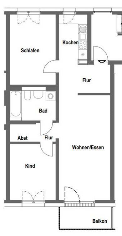 Wohnung zur Miete 748 € 3 Zimmer 70,6 m² 2. Geschoss Geschwister-Scholl-Straße 12 Herzo Base Herzogenaurach 91074