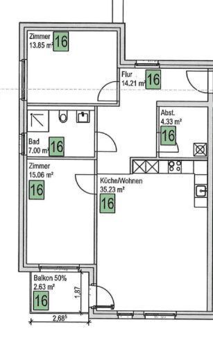 Wohnung zum Kauf 470.781 € 3 Zimmer 92,3 m²<br/>Wohnfläche 3.<br/>Geschoss Kissinger Straße 150 - 152 Bad Kissingen Bad Kissingen 96476