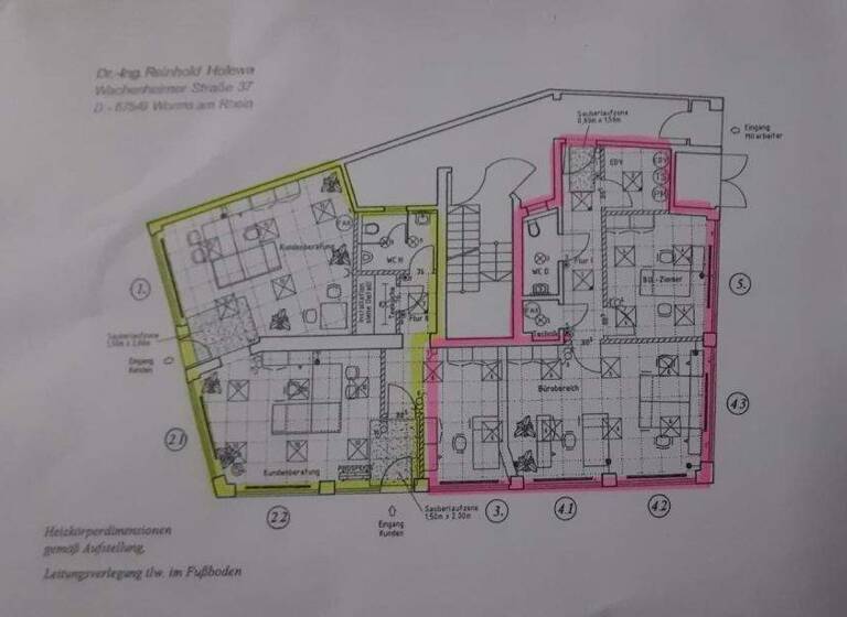 Büro zur Miete 980 € 75 m² Bürofläche Innenstadt Worms 67547