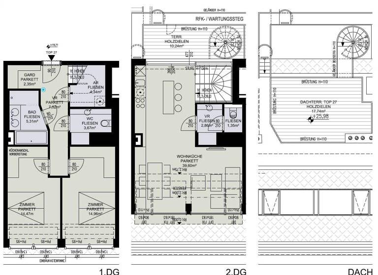Wohnung zum Kauf 1.295.000 € 3 Zimmer 104,8 m² Untere Weißgerber Straße 17 Wien 1030