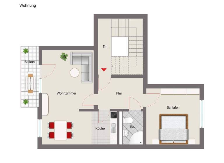 Wohnung zum Kauf 82.000 € 2 Zimmer 48 m² 2. Geschoss Neustädter Feld Magdeburg 39128