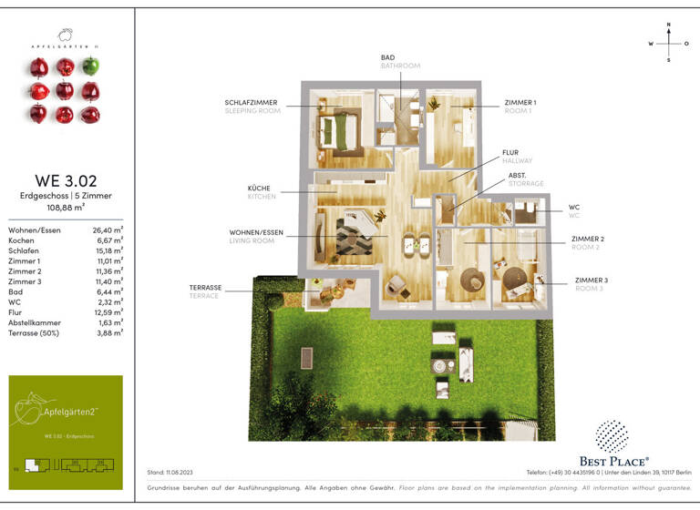 Wohnung zum Kauf - Neubau provisionsfrei 899.000 € 5 Zimmer 108,9 m²<br/>Wohnfläche EG<br/>Geschoss ab sofort<br/>Verfügbarkeit Speierlingstraße 46 Bierstadt Wiesbaden 65191