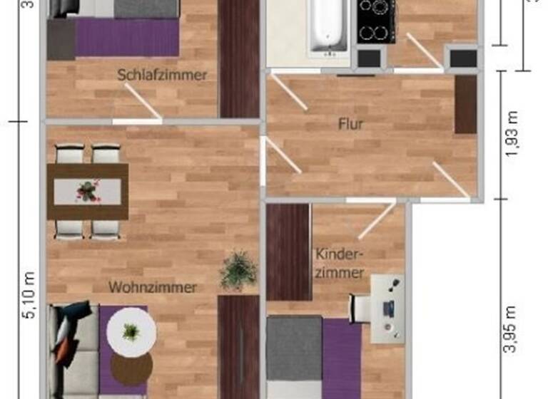 Wohnung zur Miete 340 € 3 Zimmer 56 m²<br/>Wohnfläche 2.<br/>Geschoss Bahnhofstraße 13a Friedrichshain Felixsee, OT Friedrichshain 03130