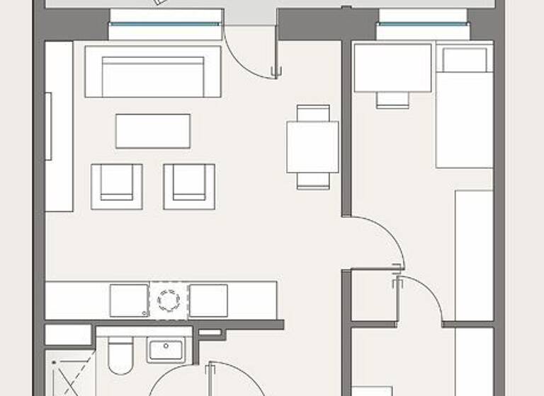Wohnung zur Miete 660 € 2 Zimmer 42,5 m² 9. Geschoss Grunaer Straße 5 Pirnaische Vorstadt Dresden 01069