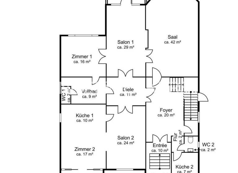 Villa zum Kauf 9.500.000 € 17 Zimmer 942 m² 1.263 m² Grundstück Uhlenhorst Hamburg 22085