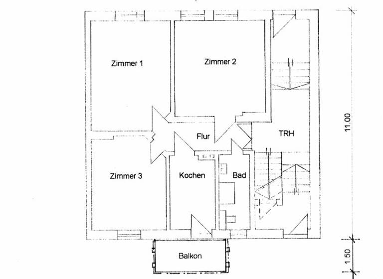 Wohnung zur Miete 500 € 3 Zimmer 77,6 m² EG frei ab sofort Dammstraße 7 Bitterfeld 06749