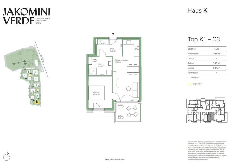 Wohnung zum Kauf provisionsfrei 245.000 € 2 Zimmer 47,6 m² Jakomini Graz 8010