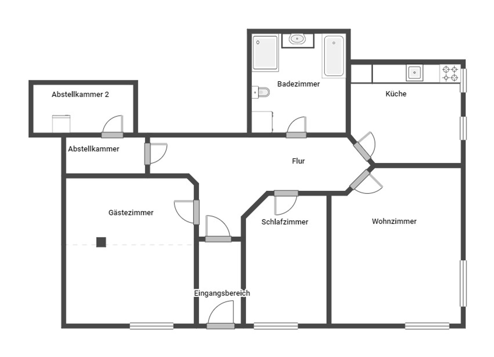 Wohnung zum Kauf 89.000 € 3 Zimmer 111 m²<br/>Wohnfläche EG<br/>Geschoss Wilhelminenhof Gülzow-Prüzen 18276