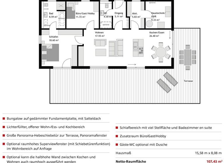 Bungalow zum Kauf - Erstbezug 107,4 m² 637 m² Grundstück Wellen 54441