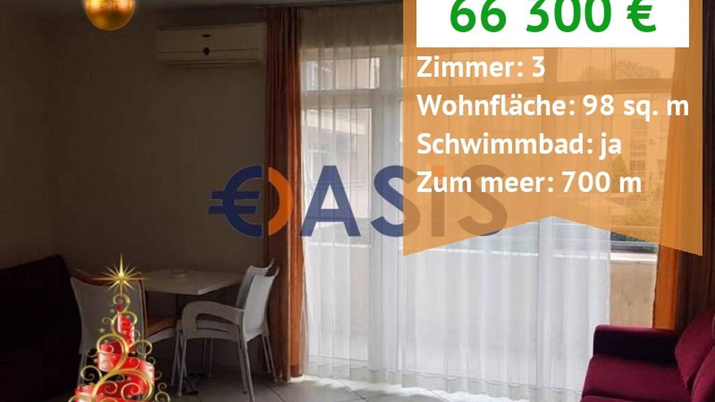 Studio zum Kauf provisionsfrei 65.637 € 3 Zimmer 98 m² 2. Geschoss Slanchev Bryag Sunny Beach 8240