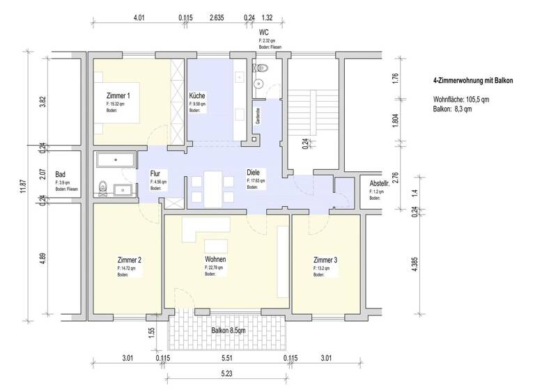 Wohnung zum Kauf provisionsfrei 190.000 € 4 Zimmer 109,4 m² 2. Geschoss Eichendorffstr.5a Kernstadt Nord Peine - Kernstadt Nord 31224
